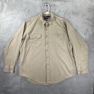 Polo Ralph Lauren Shirt men's XL Dungaree Workshirt Button Up Canvas Utility Tan